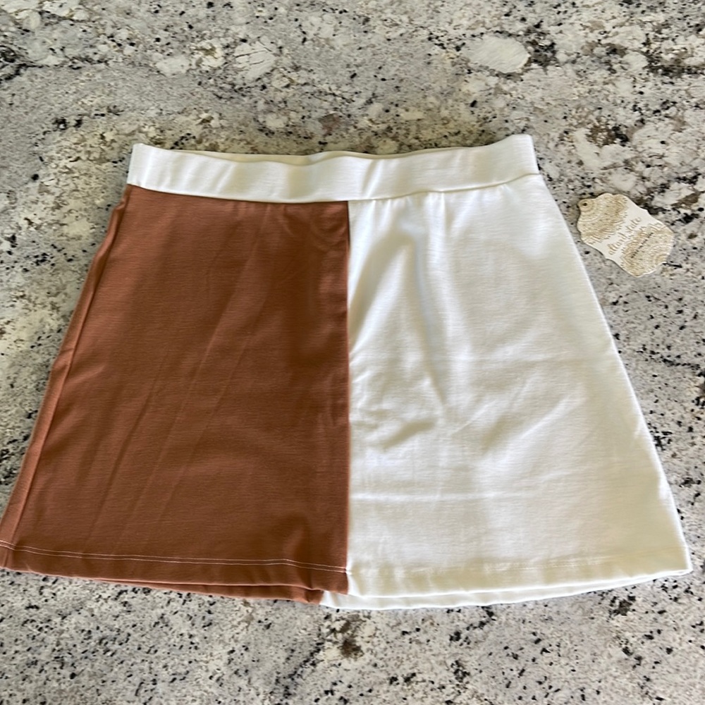 Altar’d State Women’s Armon Skirt - Ivory/Brown Sugar